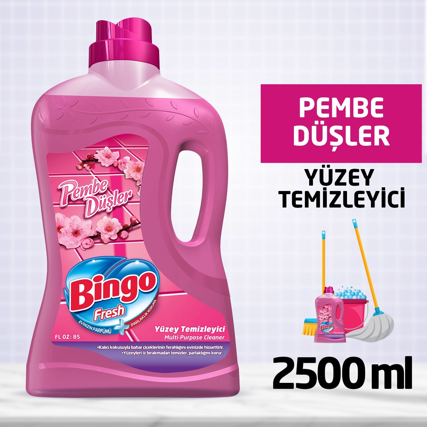 Bingo Fresh Pembe Düşler Yüzey Temizleyici